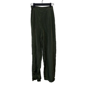 Women's FAERIESTY Silky Flowing Pants with pockets Size S Green